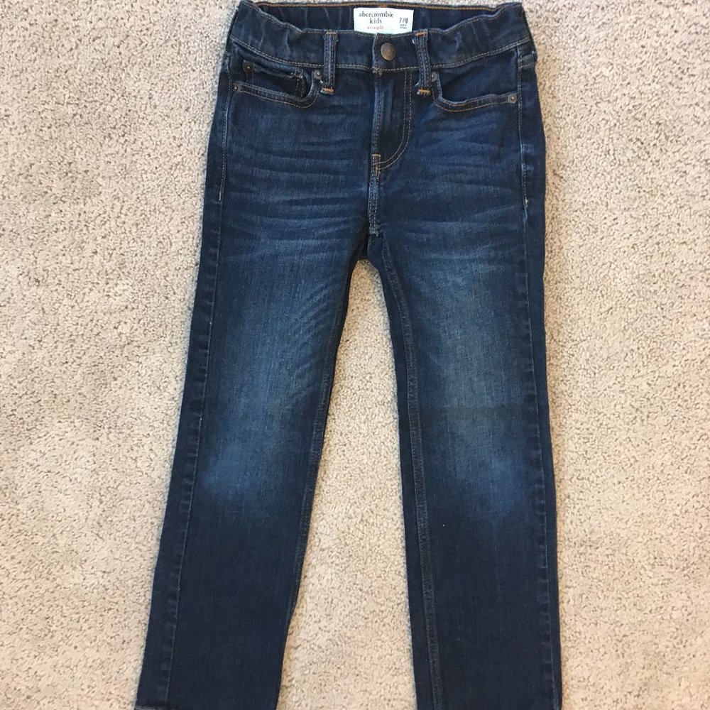 Boys Abercrombie Straight Deep Blue Jeans